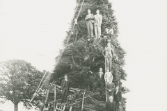 000316 Bonfire built in Ilminster by staff of concrete works to mark coronation of George VI 1935