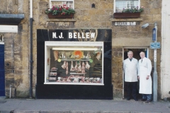 003345 Retirement of butcher Norman Bellew outside his shop, Silver Street 1999