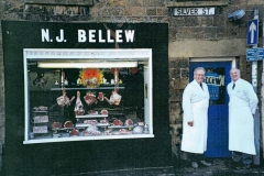 003347  Retirement of butcher Norman Bellew outside his shop, Silver Street 1999