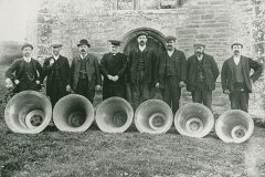 000760a The bells at Seavington St Mary, December 1906, before installing in the bell chamber; the photographer may have been Sydney Vaux of Seavington St Mar