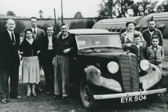 000906 Car registration EYK 504 at car rally, Standard Telphones and Cable Co., Ilminster c1950