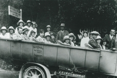 002034 Group from Ilminster in charabanc owned by Marshalsea Bros. of Taunton, for outing to Gough's Caves, Cheddar c1920