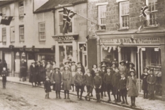 000050 Groups of people gathered outside shops 1918